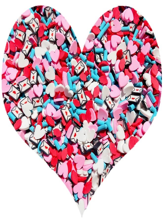 EHOPE 50G Fake Sprinkles Clay Sprinkles Nail Art Slices Polymer Slices Fake Candy Sugar Sprinkles for Nail Art DIY Crafts Cake Phone Case （50g-Love Letter） - Image 1